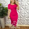 Vestido Tricot Mídi Com Fenda Lateral Layana - Pink - Milla Chic