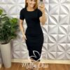 Milla Chic - millachic com br vestido tricot midi com fenda lateral layana preto 3 Vestido Tricot Mídi Com Fenda Lateral Layana - Preto - Milla Chic