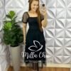 Vestido Tule Bolinha Decote Quadrado Manga Princesa Babadinhos Nas Marias Milene - Preto - Milla Chic