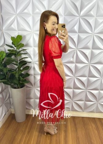 Milla Chic - millachic com br vestido tule bolinha decote v manga princesa pala na cintura midi tres marias sandra preto copia 1 Vestido Tule Bolinha Decote V Manga Princesa Pala Na Cintura Mídi Três Marias Sandra - Vermelho - Milla Chic