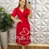 Milla Chic - millachic com br vestido tule midi tres marias manga princesa sandra vermelho 2 Vestido Tule Decote V Pala Na Cintura Três Marias Manga Princesa Sandra - Vermelho - Milla Chic