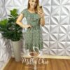 Vestido Viscolycra Com Babado No Decote Elastico Na Cintura Babado Na Barra Gabriela - Verde - Milla Chic