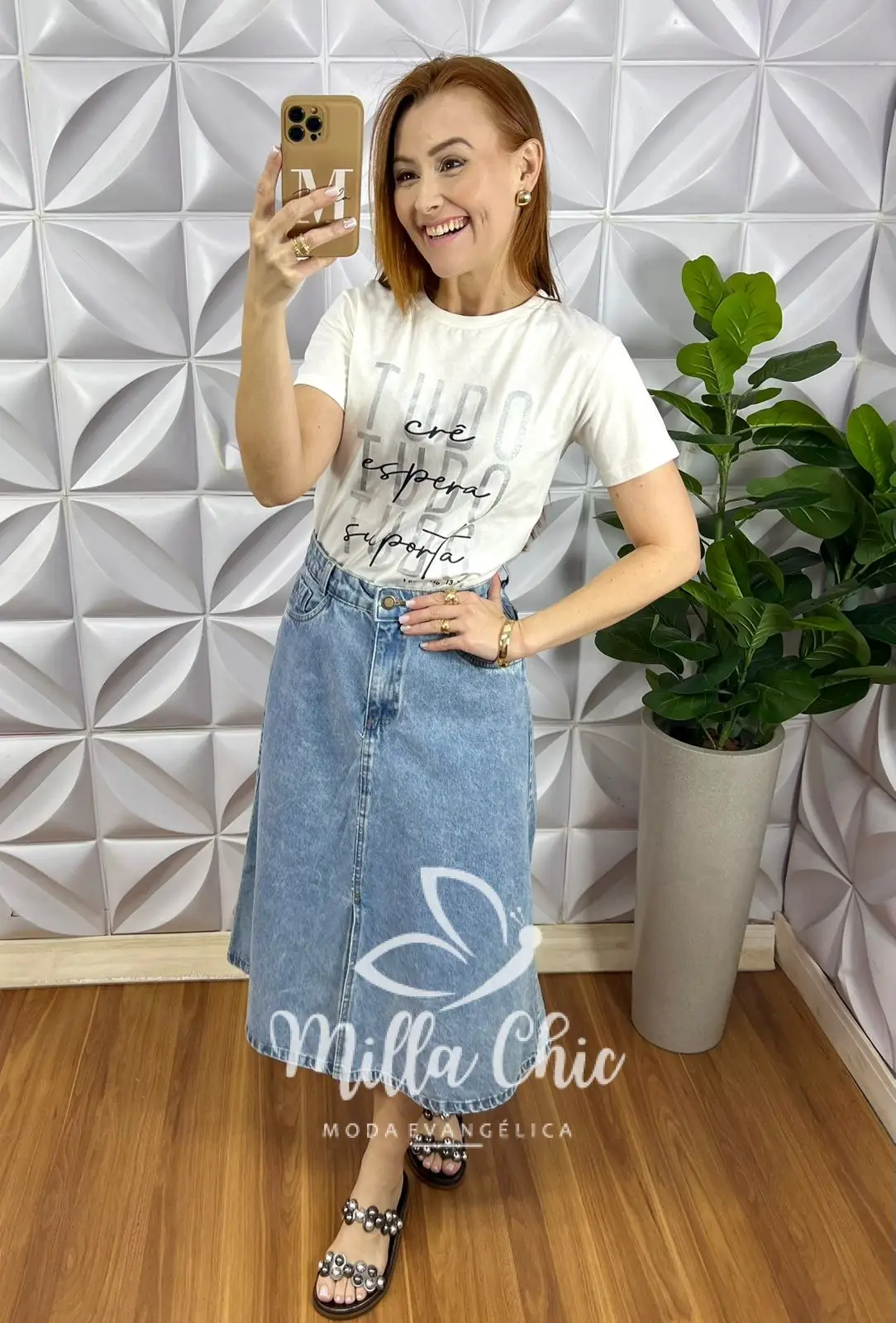 Tshirt De Malha de Algodão Com Frase Silcada 1 Coríntios – Branca – Milla Chic Tshirt De Malha de Algodão Com Frase Silcada 1 Coríntios - Branca - Milla Chic