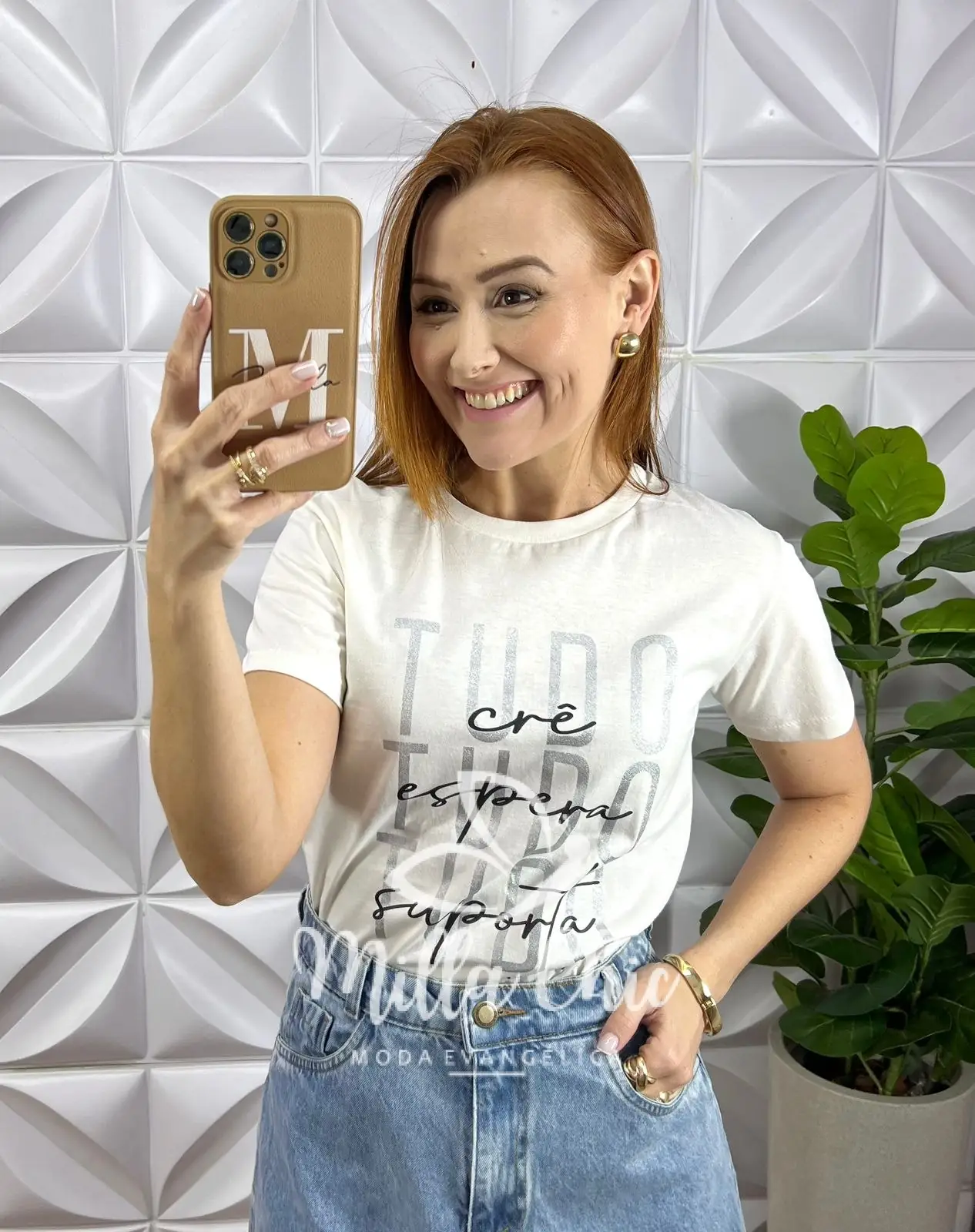 Tshirt De Malha de Algodão Com Frase Silcada 1 Coríntios – Branca – Milla Chic Tshirt De Malha de Algodão Com Frase Silcada 1 Coríntios - Branca - Milla Chic