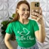 Blusa Com Aplicação de Flor No Viscolycra Florença - Verde - Milla Chic