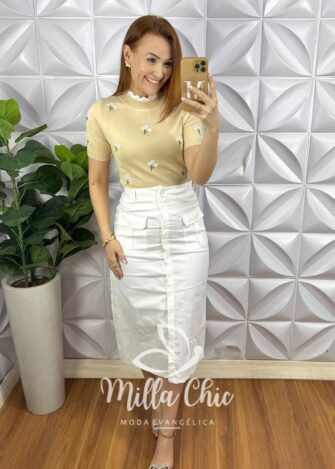 Milla Chic - millachic com br blusa tricot modal com trabalhado na gola e bordados floral polonia areia 3 Blusa Tricot Modal Com Trabalhado na Gola e Bordados Floral Polônia - Areia - Milla Chic