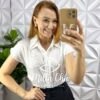 Milla Chic - millachic com br camisa cetim gola polo manga muscle com botoes de massa tatiane branca 1 Camisa Cetim Gola Polo Manga Muscle Com Botoes De Massa Tatiane - Branca - Milla Chic