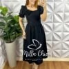 Chemise Alfaiataria Amarrant Manga Babadinho Gola Polo Longo Com Pregas Paula - Lima - Milla Chic