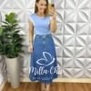 Milla Chic - millachic com br saia jeans evase midi fechamento ziper e botao maristela jeans Saia Jeans Evase Mídi Fechamento Zíper e Botão Maristela - Jeans - Milla Chic