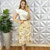 Milla Chic - millachic com br saia linho evase com lastex nas costas e bolsos facas na lateral cleide areia floral Saia Linho Evase Com Lastex Nas Costas e Bolsos Facas Na Lateral Cleide - Areia (floral) - Milla Chic