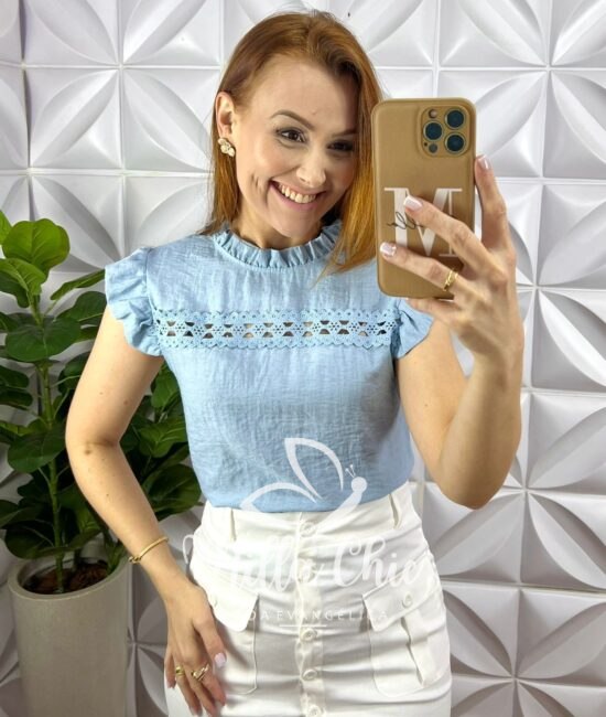 Saia Sarja Com Elastano Botões Funcionais Com Bolsos Laterais Frontal Nicole - Branca - Milla Chic