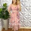Saia Tule Super Mídi Plissada Toda Forrada Com Regulagem Na Cintura Sophia - Mousse - Milla Chic