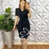 Milla Chic - millachic com br vestido anarruga envelopado com fita na 2 Vestido Anarruga Envelopado Com Drapeados E Fitas Na Lateral Marta - Preto - Milla Chic
