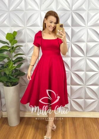 Milla Chic - millachic com br vestido crepe alfaiataria midi gode com laco alice branco copia 3 Vestido Crepe Alfaiataria Mídi Godê Com Laço Nos Ombros Alice - Vermelho - Milla Chic