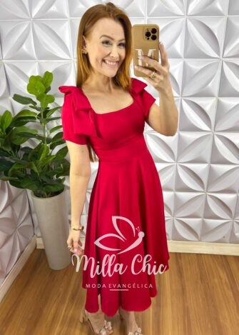 Milla Chic - millachic com br vestido crepe alfaiataria midi gode com laco alice branco copia 4 Vestido Crepe Alfaiataria Mídi Godê Com Laço Nos Ombros Alice - Vermelho - Milla Chic