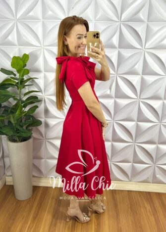 Milla Chic - millachic com br vestido crepe alfaiataria midi gode com laco alice branco copia 5 Vestido Crepe Alfaiataria Mídi Godê Com Laço Nos Ombros Alice - Vermelho - Milla Chic