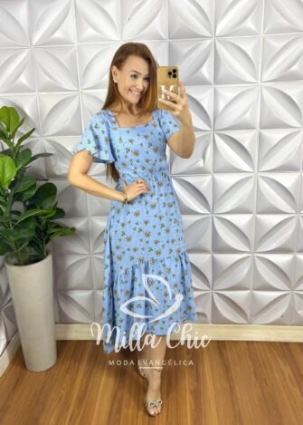 Milla Chic - millachic com br vestido crepinho mullet com bojo midi estampado emanuele azul 1 Vestido Crepinho Mullet Com Bojo Mídi Estampado Emanuele - Azul - Milla Chic
