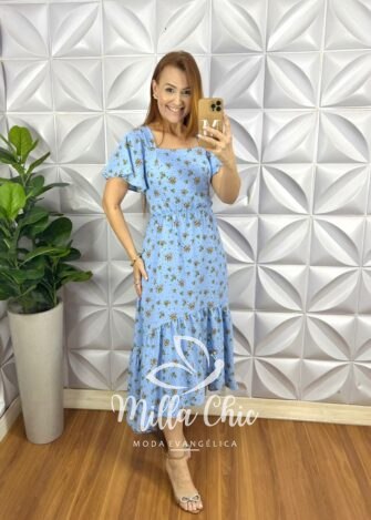 Milla Chic - millachic com br vestido crepinho mullet com bojo midi estampado emanuele azul 2 Vestido Crepinho Mullet Com Bojo Mídi Estampado Emanuele - Azul - Milla Chic