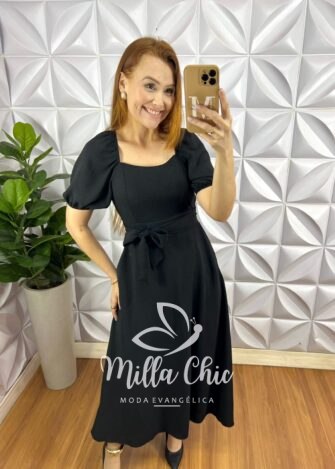 Milla Chic - millachic com br vestido dunna com bojo faixa cinto longo com bolsos laterais evase hadassa preto 2 Vestido Dunna Com Bojo Faixa Cinto Longo Com Bolsos Laterais Evase Hadassa - Preto - Milla Chic
