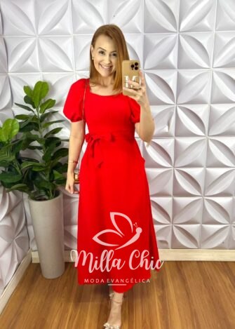 Milla Chic - millachic com br vestido dunna com bojo faixa cinto longo com bolsos laterais evase hadassa vermelho 4 Vestido Dunna Com Bojo Faixa Cinto Longo Com Bolsos Laterais Evase Hadassa - Vermelho - Milla Chic