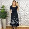 Vestido Dunna Com Bojo Faixa Cinto Longo Com Bolsos Laterais Evase Hadassa - Preto - Milla Chic
