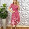Vestido Richilieu Bordado Evase Mídi Com Babado Na Barra Maria Clara - Pink - Milla Chic