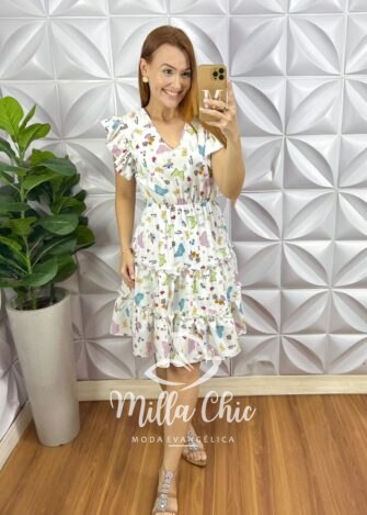 Vestido Romenia Saia  rodada - Milla Chic