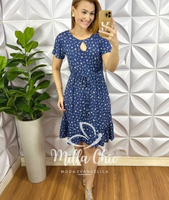 Vestido Viscolycra Com Babado No Decote Elástico Na Cintura Babado Na Barra Gabriela - Rosa - Milla Chic