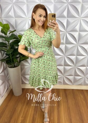 Milla Chic - millachic com br vestido viscose manga com babadinho lastex nas costas curto fabia verde Vestido Viscose Manga Com Babadinho Lastex Nas Costas Curto Fabia - Verde - Milla Chic