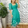 Vestido Marieta Em Viscolinho - Marrom - Milla Chic