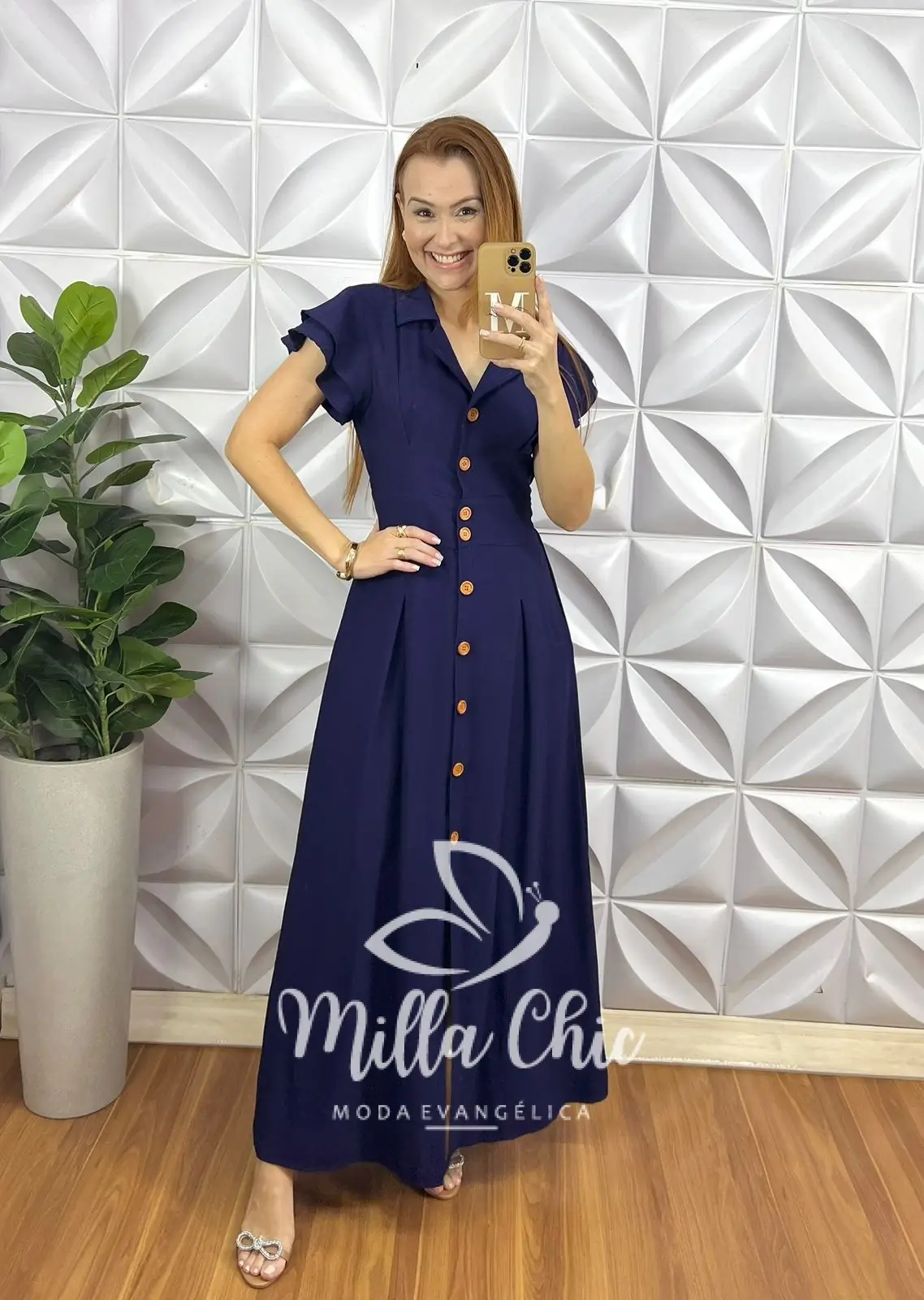 Vestido Chemise Amaris – Azul Escuro – Milla Chic Vestido Chemise Amaris - Azul Escuro - Milla Chic