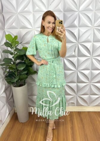 Vestido Copacabana Viscose Com Foil - Milla Chic