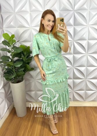 Vestido Copacabana Viscose Com Foil - Milla Chic