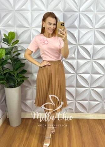 Milla Chic - millachic com br blusa camelia com flor malha algodao 2 Blusa Camélia Com Flor Malha Algodão - Milla Chic