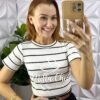 Milla Chic - millachic com br blusa canelada basica chic listras branca 1 Blusa Canelada Básica Chic Listras - Branca - Milla Chic