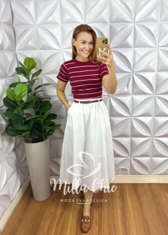 Milla Chic - millachic com br blusa canelada basica chic listras vermelha 2 Blusa Canelada Básica Chic Listras  - Vermelha - Milla Chic