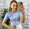 Milla Chic - millachic com br blusa flor canelado de viscose azul 1 Blusa Flor Canelado De Viscose - Azul - Milla Chic