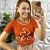 Blusa  Canelado De Viscose - Terra Cota - Milla Chic
