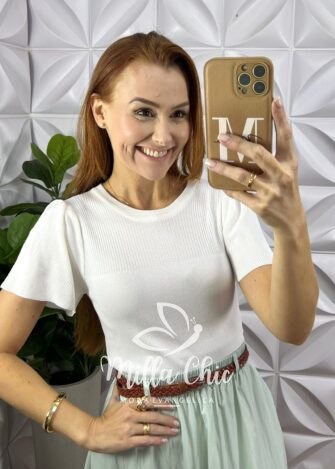 Blusa Tarsila Em Tricot Modal - Branca - Milla Chic