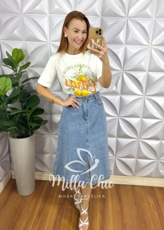Saia Jeans Iara - Milla Chic