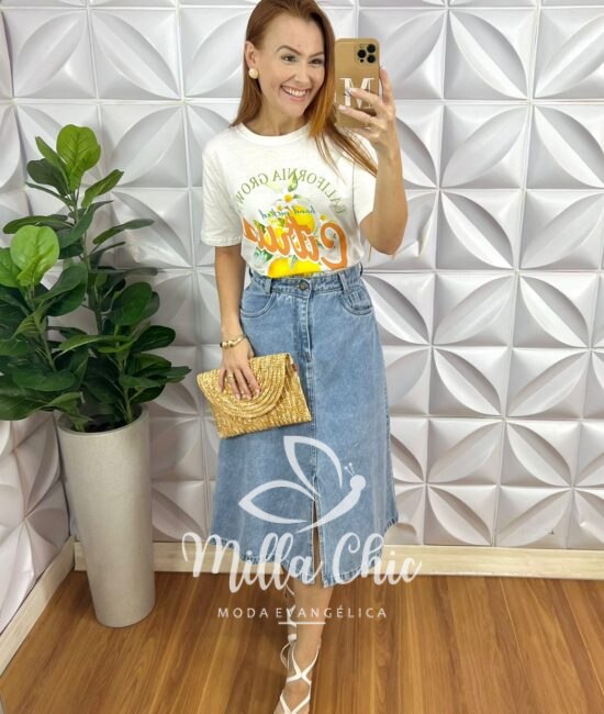 Saia Jeans Iara - Milla Chic