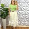 Milla Chic - millachic com br saia madrid Saia Naila Em Suedi - Caramelo - Milla Chic