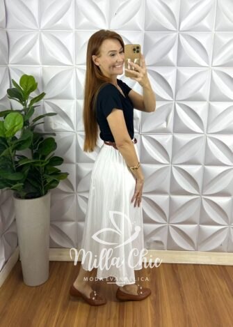 Saia Madrid Branca - Milla Chic