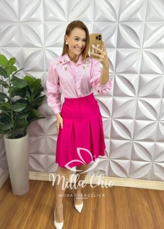 Milla Chic - millachic com br saia petunnia com pregas 3 Saia Petunnia Com Pregas - Milla Chic