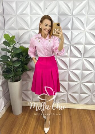 Saia Petunnia Com Pregas - Milla Chic