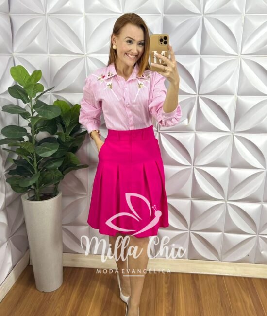 Saia Petunnia Com Pregas - Milla Chic