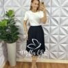 Saia Plissada Lady Crepinho - Preta - Milla Chic