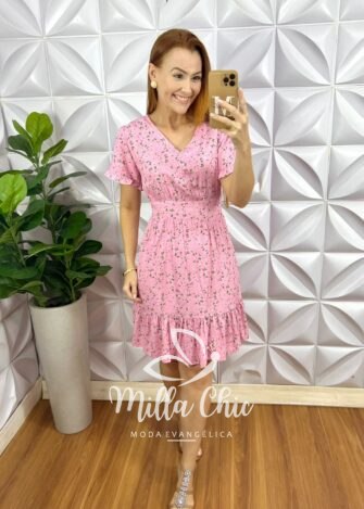 Vestido Bella em Viscolinho estampado - Milla Chic