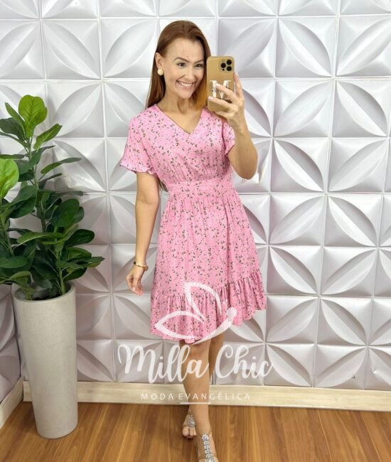 Vestido Bella em Viscolinho estampado - Milla Chic