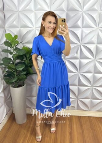 Vestido London Em Chiffon Devore - Milla Chic